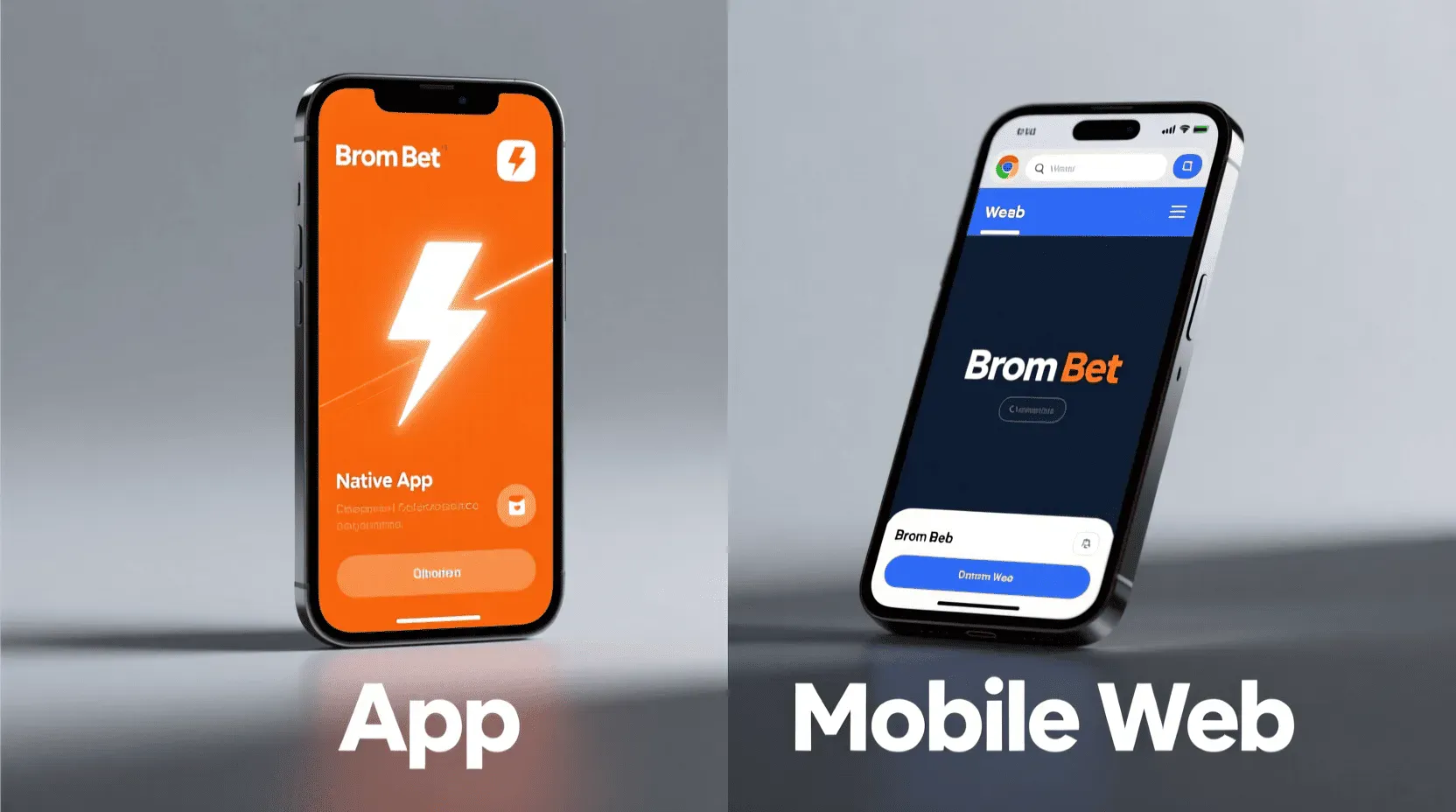 Comparison between Brom Bet native app and mobile web platform features and performance