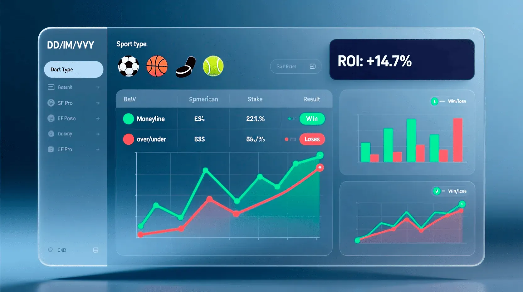 Professional bet tracking spreadsheet interface with performance analytics