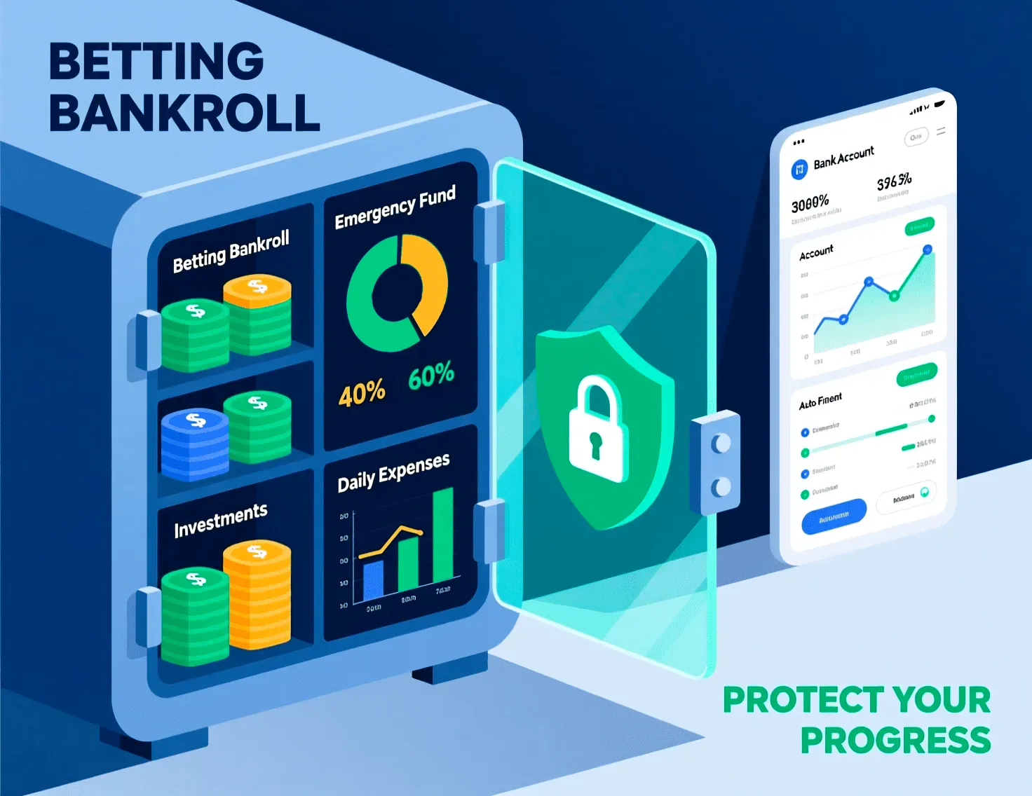 Financial planning illustration showing proper betting bankroll allocation