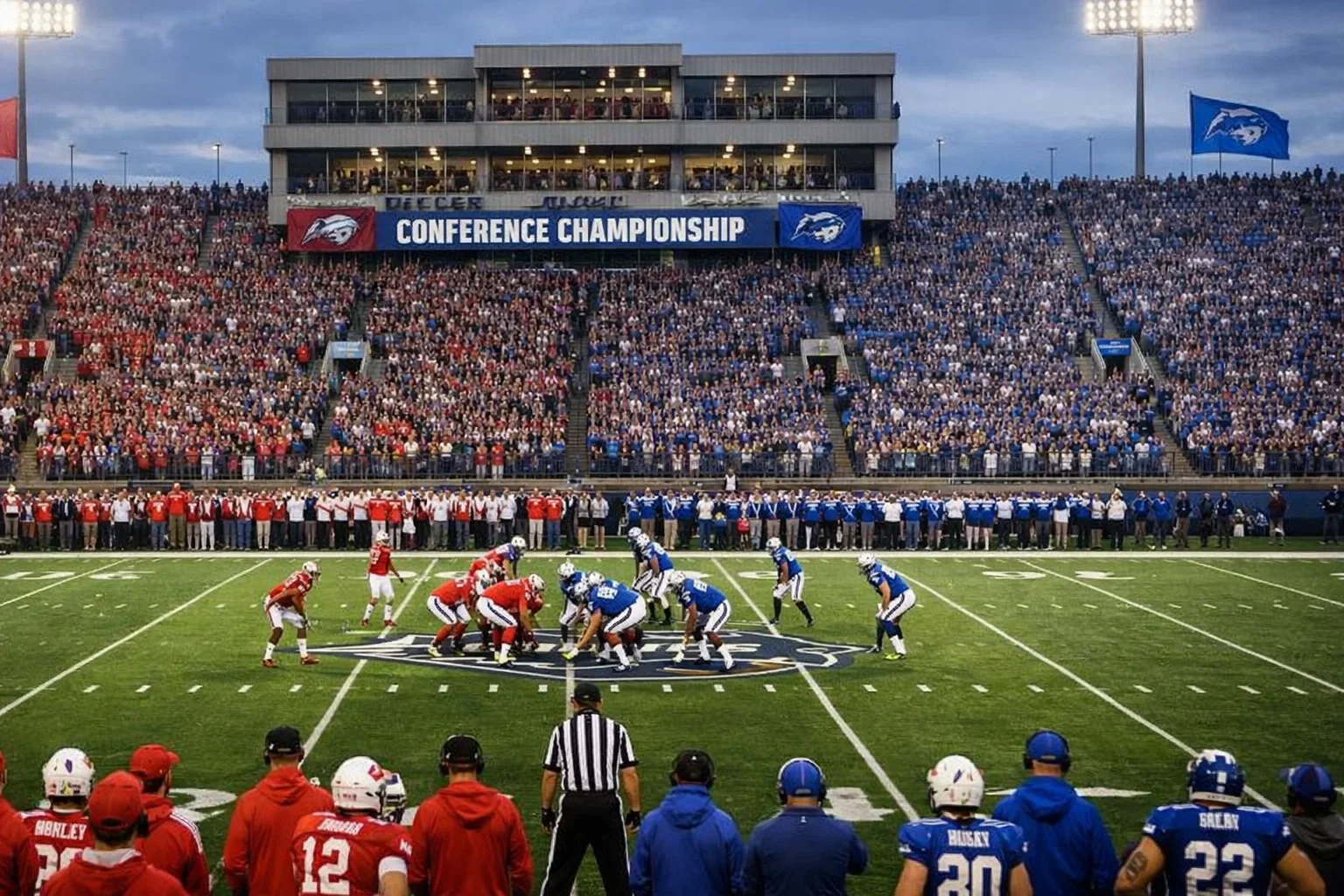 College football stadium showing conference matchup atmosphere