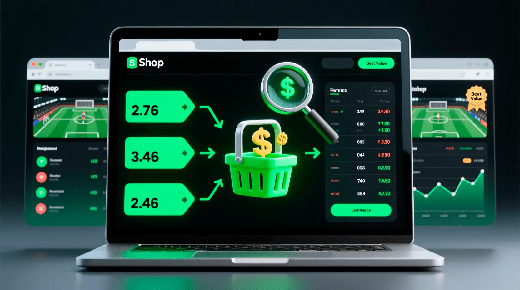 Line shopping comparison across multiple sportsbooks