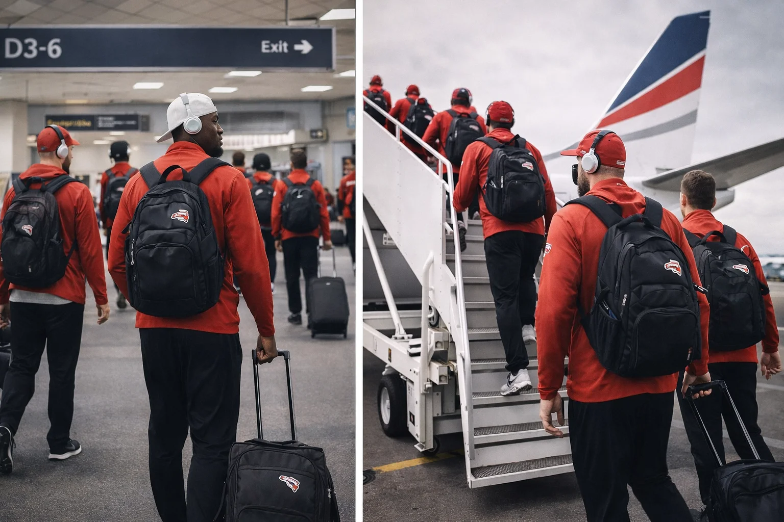 NFL team traveling on road for away game