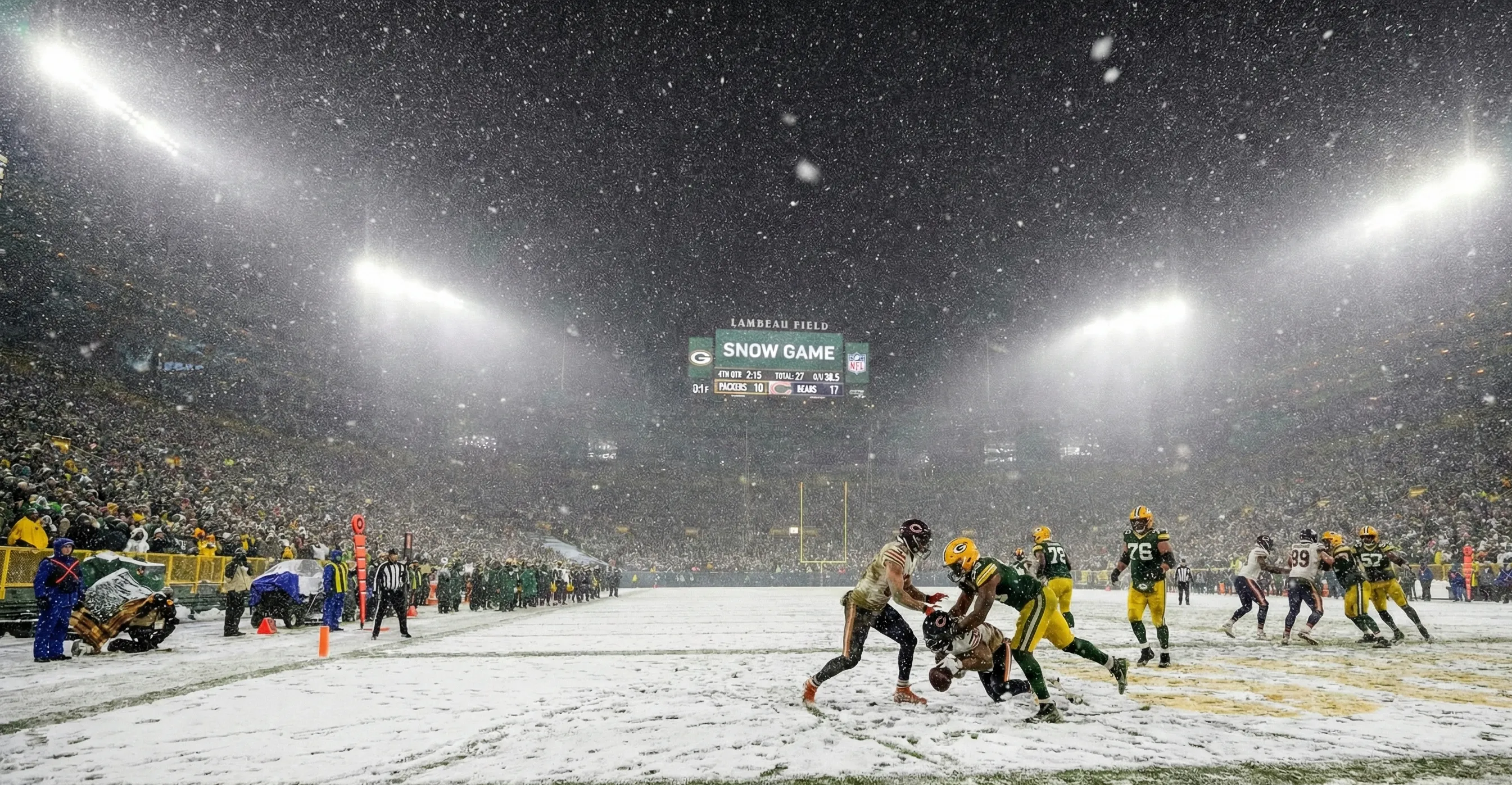 Weather conditions affecting outdoor football stadium